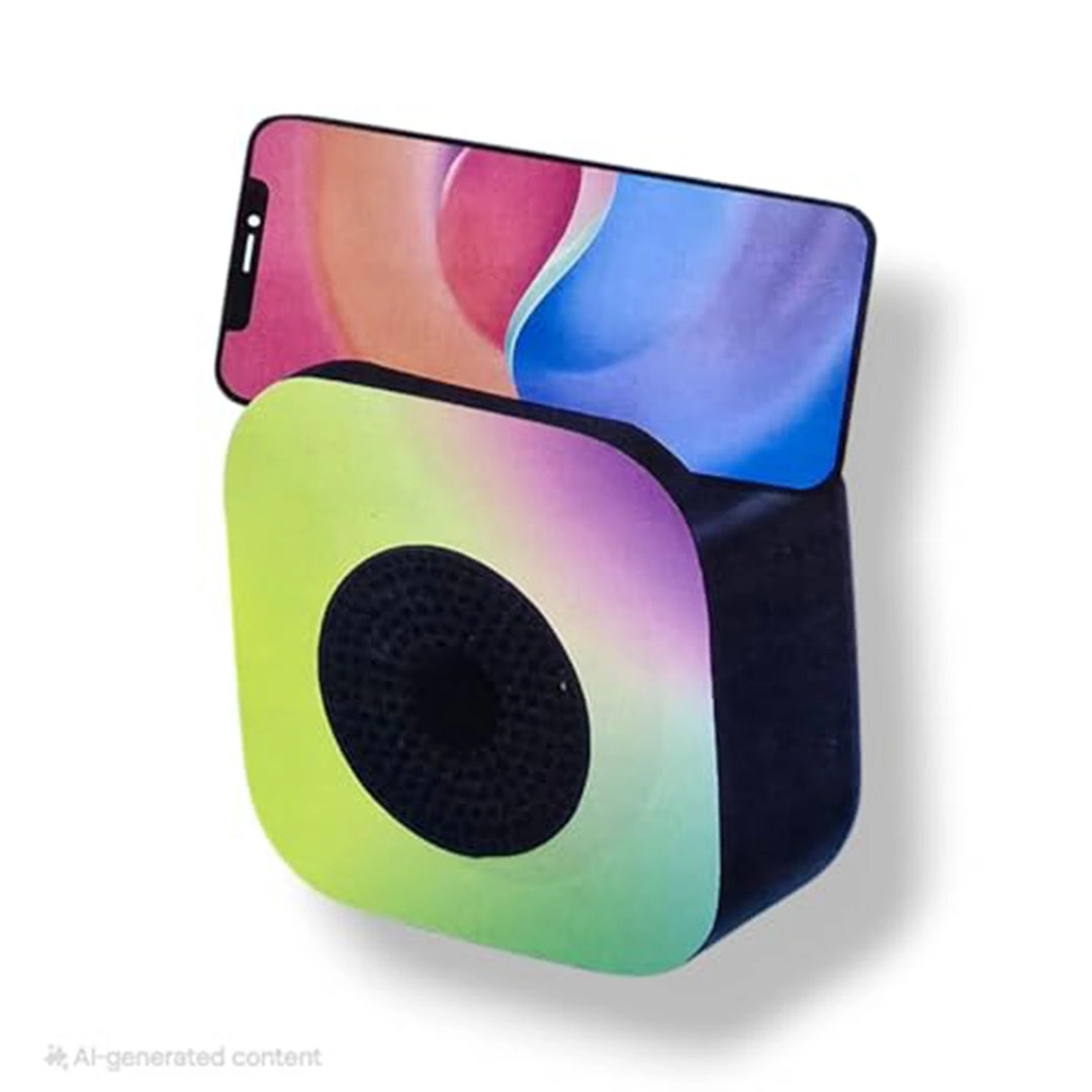 مكبر صوت بلوتوث محمول - إضاءة RGB - حامل موبايل - منفذ AUX - بطارية قابلة للشحن - متعدد الألوان