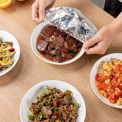 اغطية طعام من رقائق الالومنيوم قابلة لاعادة الاستخدام - 10 قطع