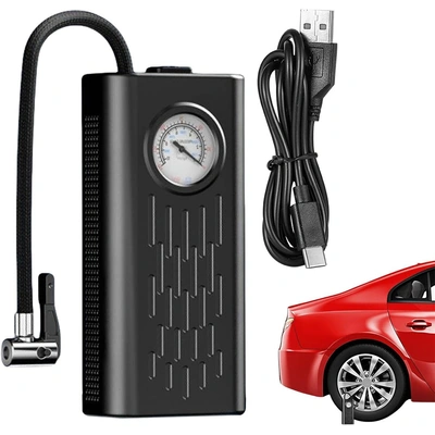 كومبريسور كوتش العربية  لاسلكي مع قياس ضغط الهواء - أسود