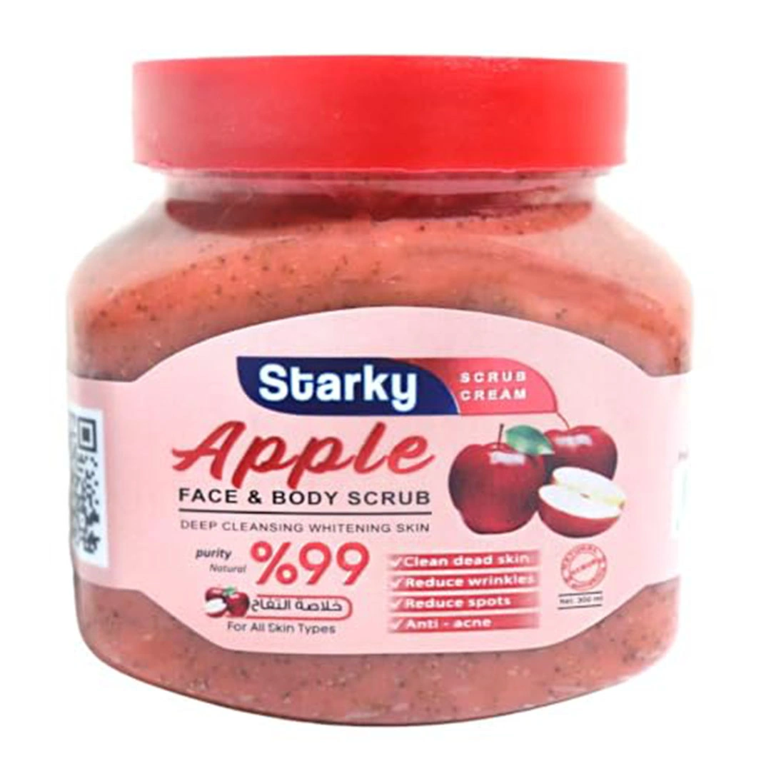 مقشر للوجه والجسم للتنظيف العميق وتفتيح البشرة بخلاصة التفاح لجميع أنواع البشرة من ستاركي - 300 مل