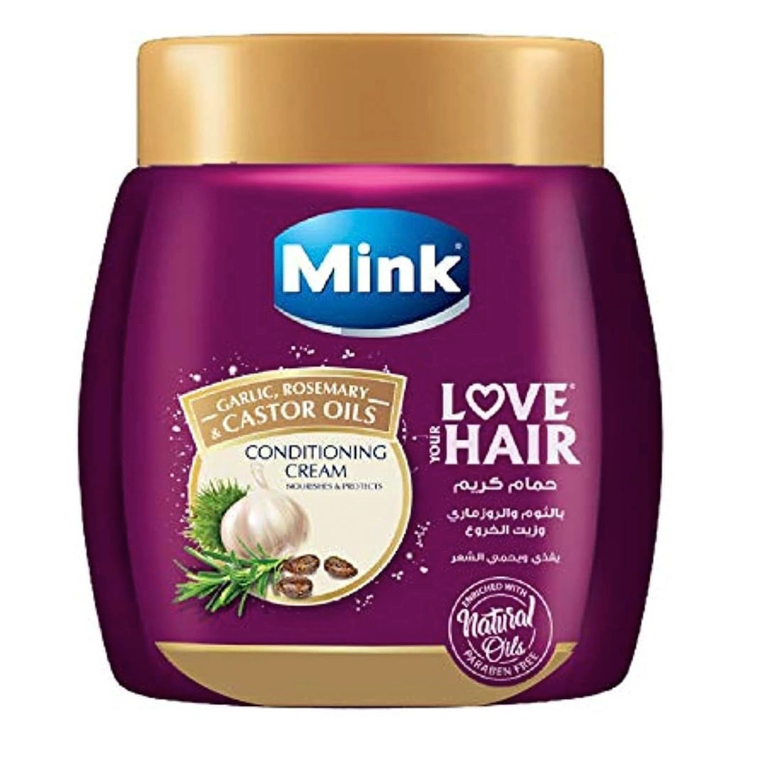 مينك حمام كريم بزيت الثوم وروز مارى والخروع - 400 جرام