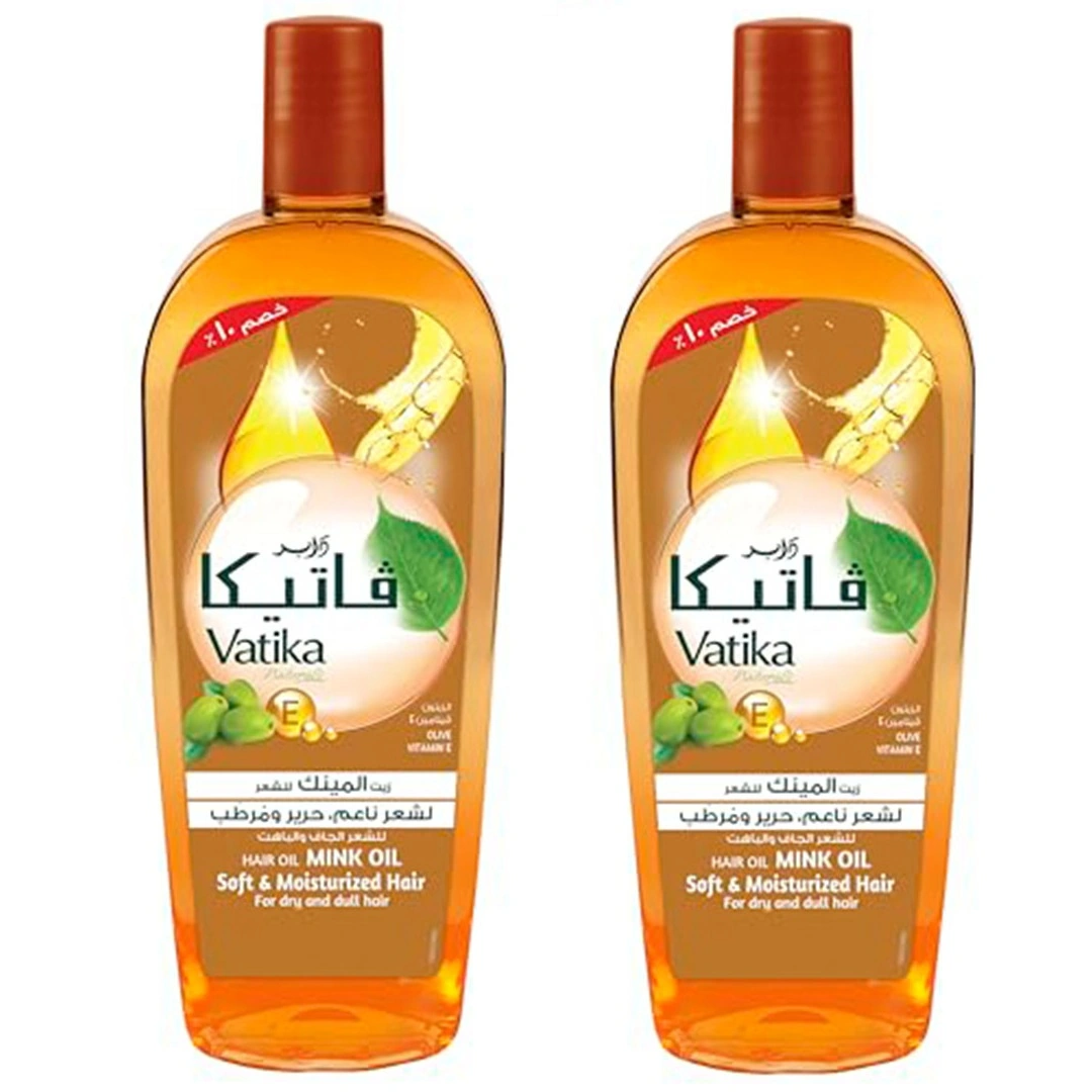 زيت شعر غني بالمنك من فاتيكا ناتشورالز زيتون وفيتامين E للشعر الجاف والباهت - 45 مل - 2 قطعه