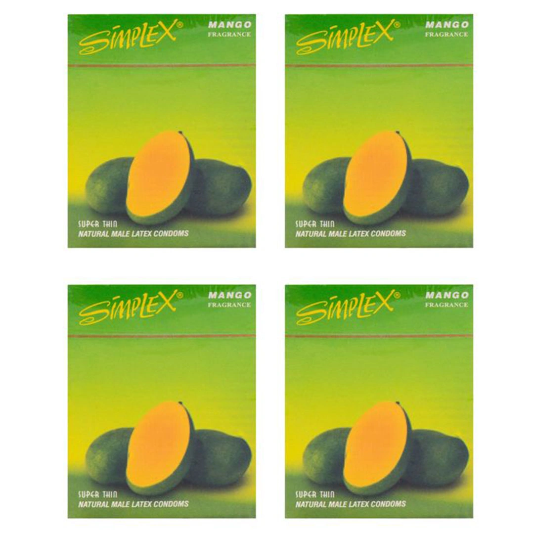 سيمبلكس واقي الذكري بالمانجو - 4 علب - 3 قطع
