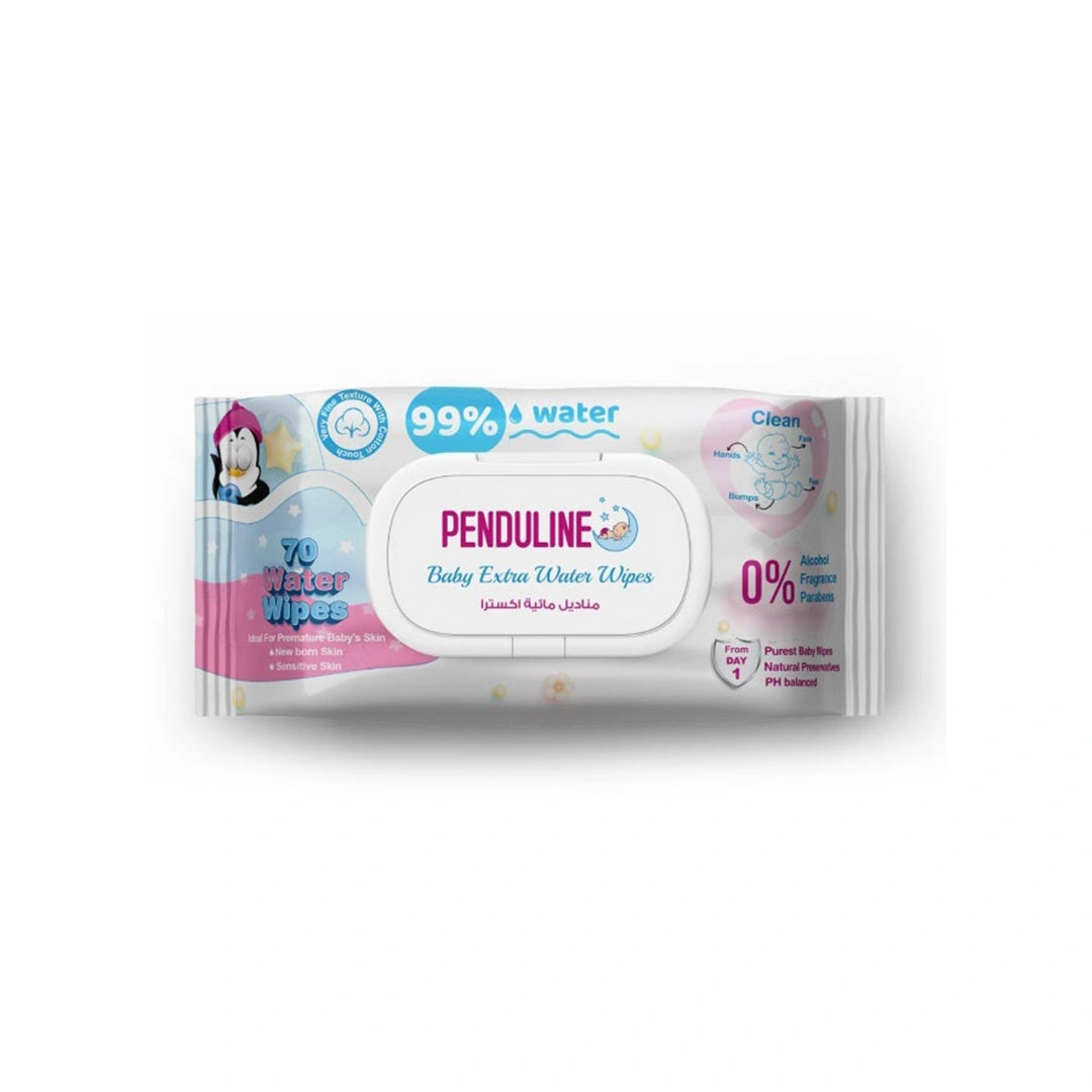 مناديل بندولين مبللة بملمس قطني - 99% ماء - 70 منديل