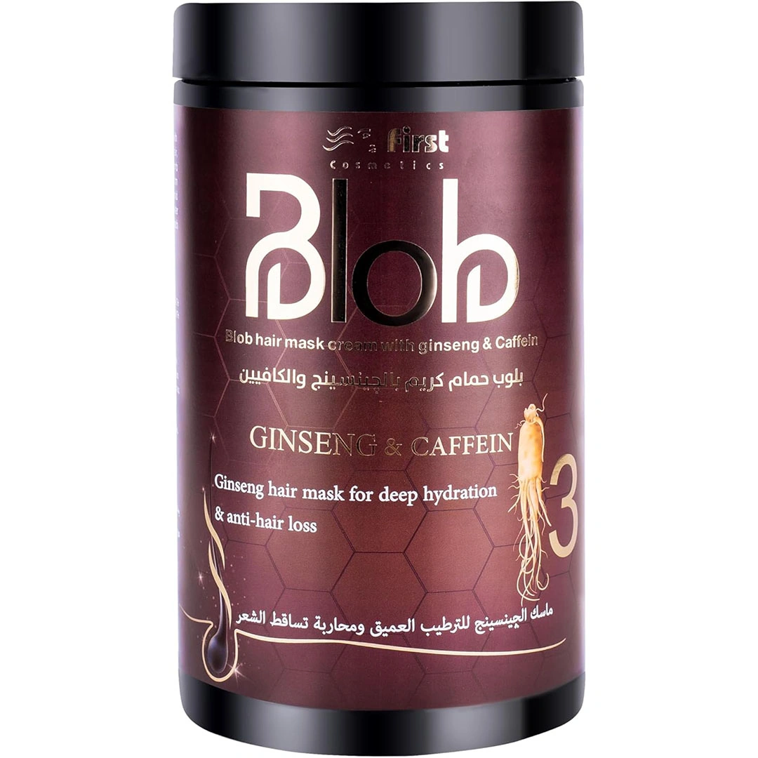 حمام كريم وبلسم للشعر بالجينسنج والكافيين من بلوب - 1 لتر