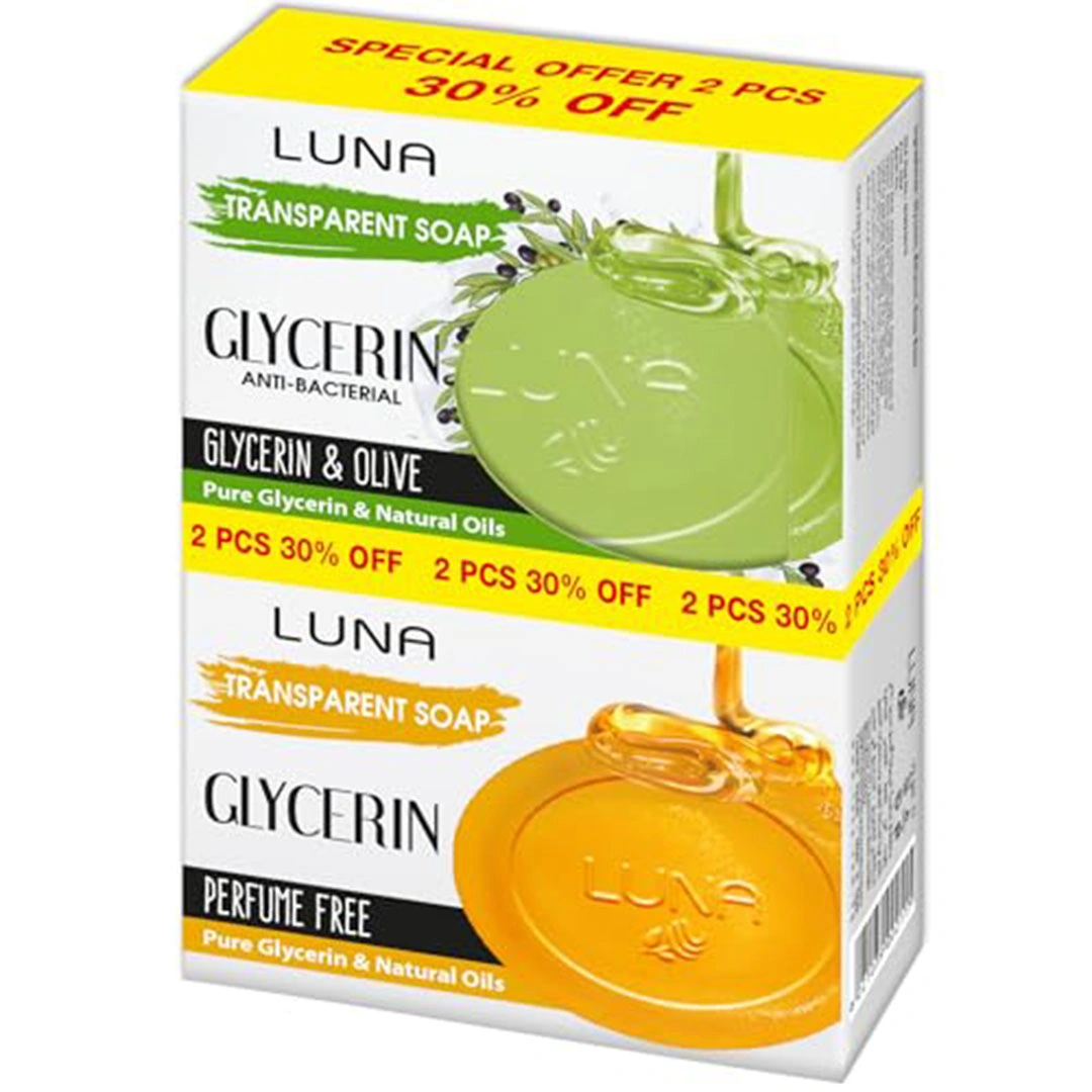 صابون الجلسرين عبوة من قطعتين زيتون + الأصلية - 72 جرام