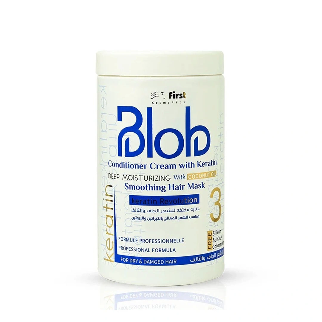 بلوب كريم بلسم بالكيراتين للترطيب مع زيت جوز الهند للشعر الجاف والتالف - 1000 مل