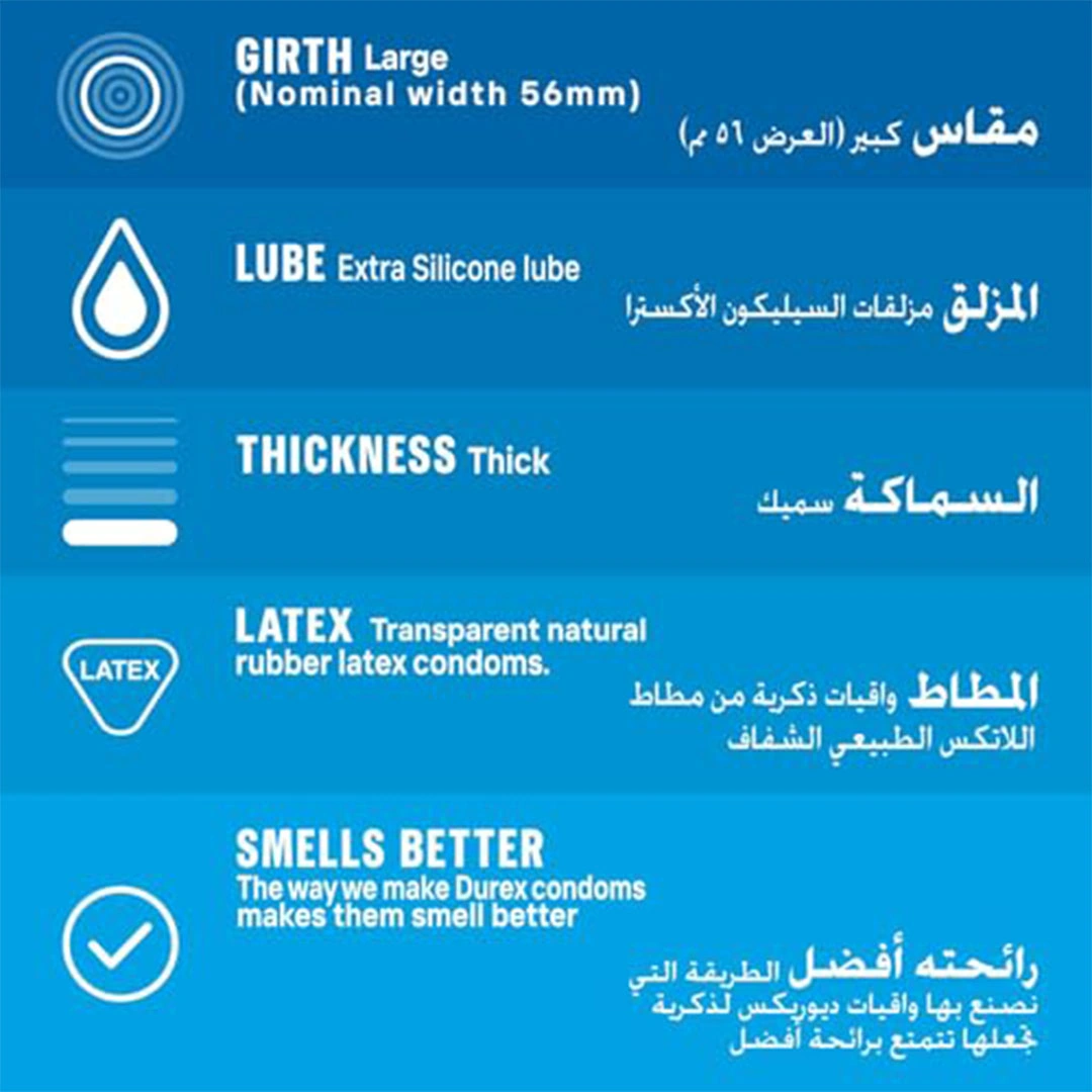 ديوركس واقي ذكري - شفاف - 3 قطع