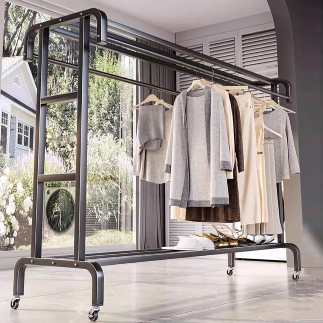 رف ملابس  تعليق متعدد الوظائف - أسود