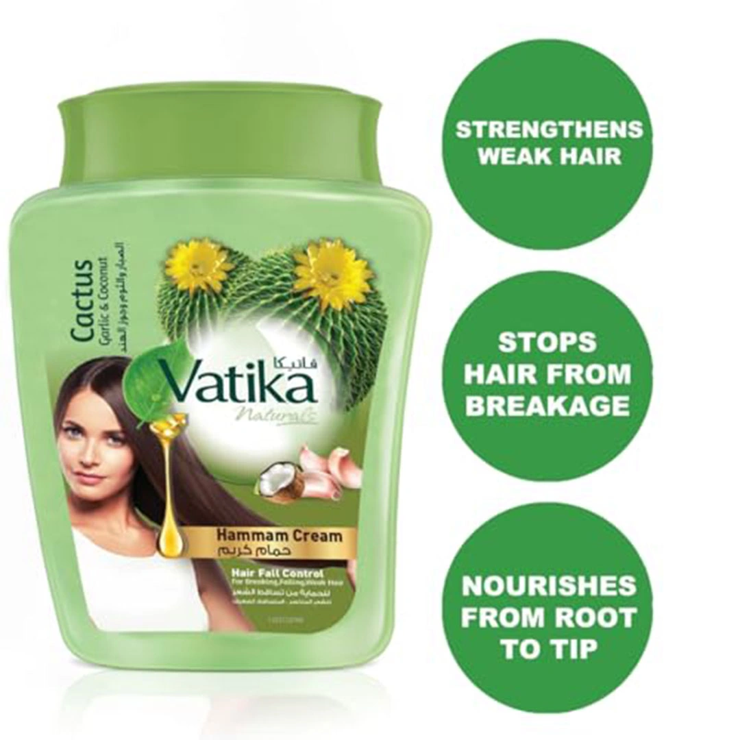 حمام كريم ناتشورالز من فاتيكا للتحكم في تساقط الشعر بخلاصة الثوم والصبار وجوز الهند - 900 جرام
