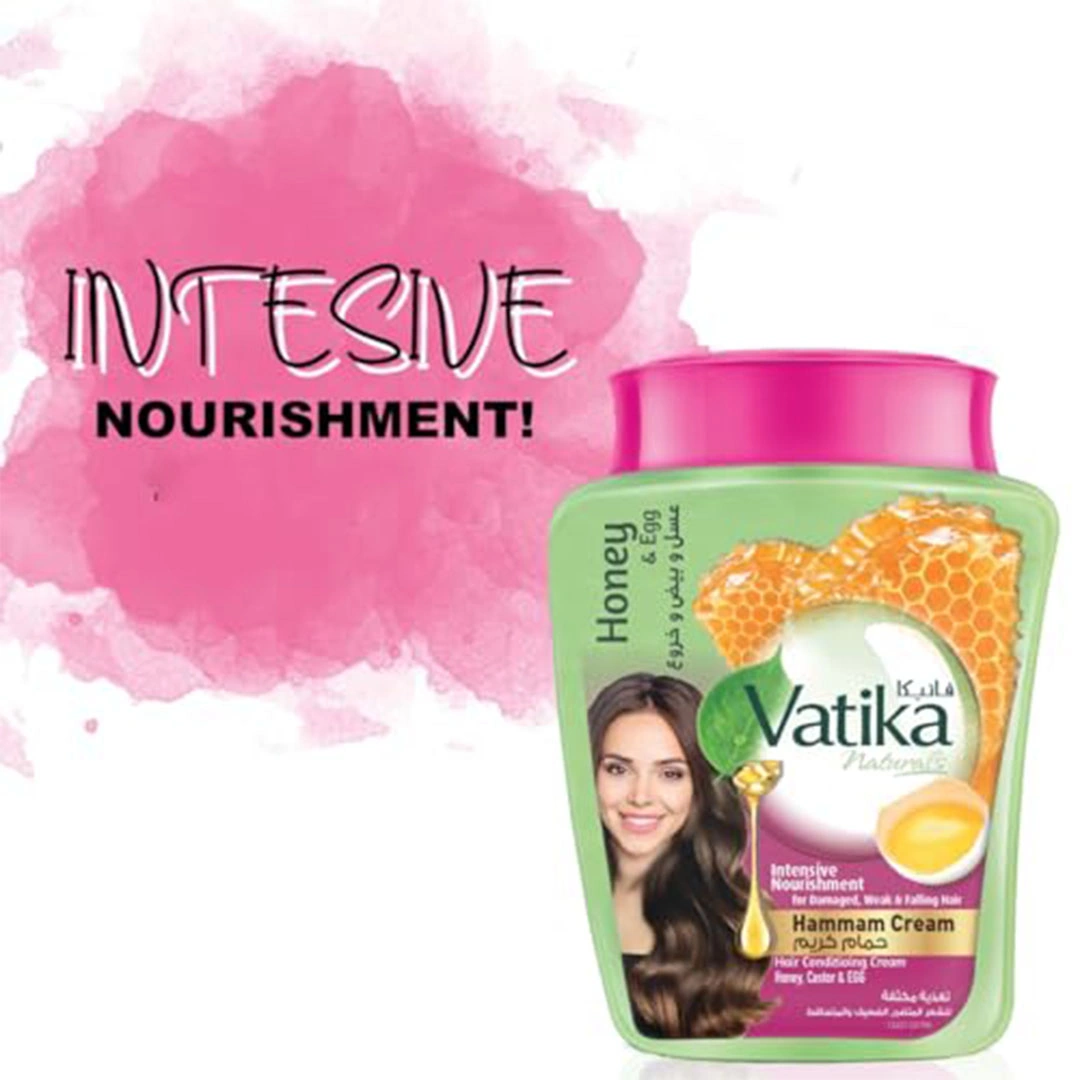 حمام كريم فاتيكا ناتشورالز للتغذية المكثفة بالبيض والعسل والخروع والنخاع - 450 جرام