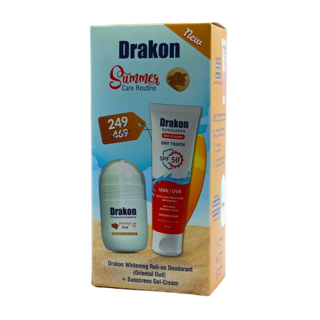 دراكون رول اون عود 50 ملي + واقي شمس جل كريم 60 ملي