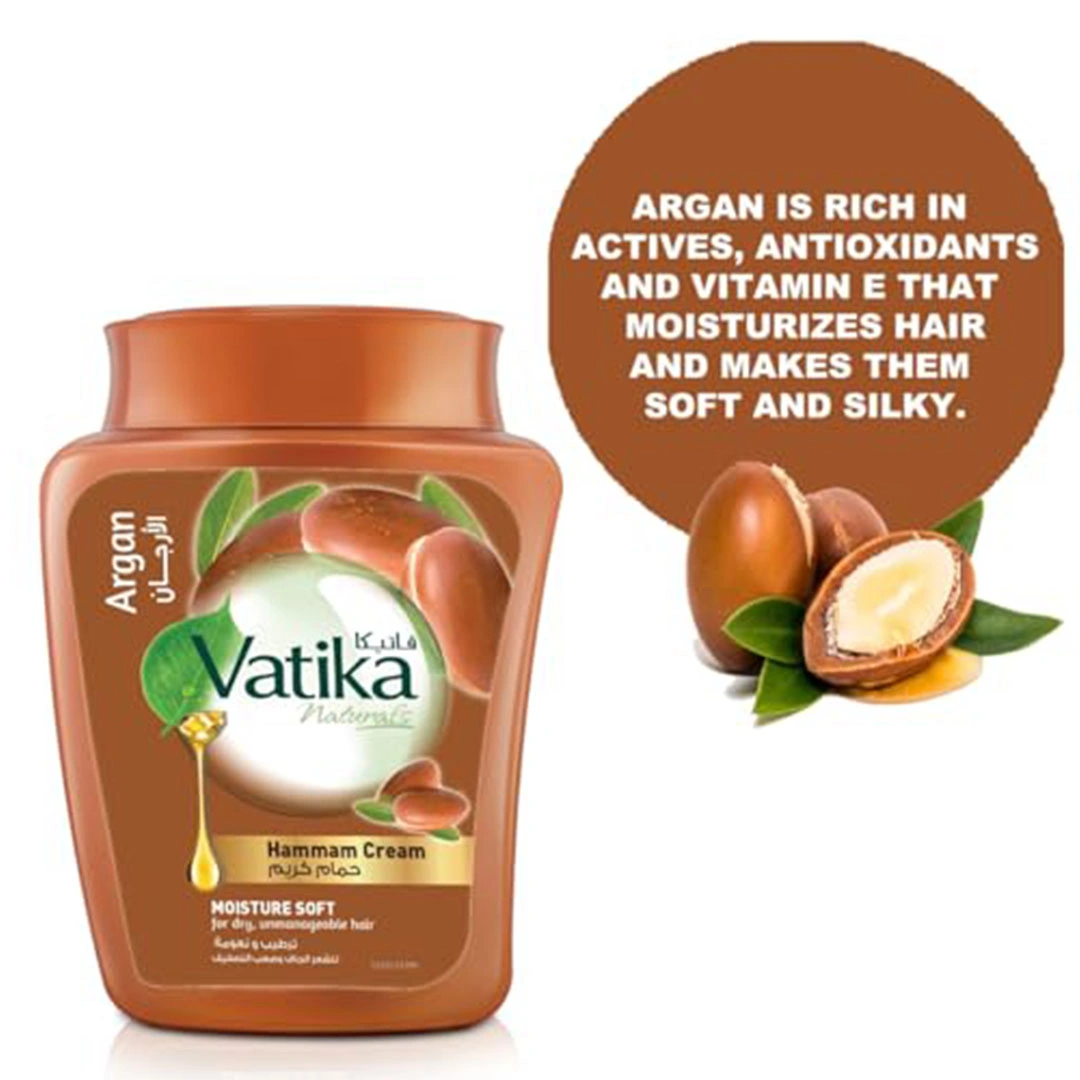 فاتيكا ناتشورالز حمام كريم بالارجان ترطيب و نعومة للشعر الجاف - 450 جرام