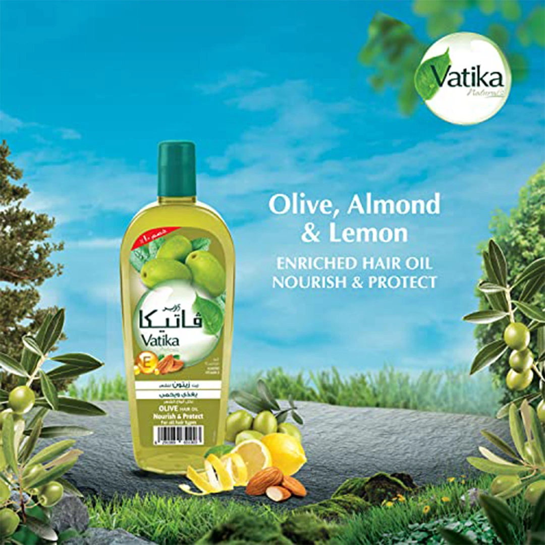 زيت الشعر الغني بالزيتون من فاتيكا ناتشورالز باللوز وفيتامين E مغذي - 45 مل