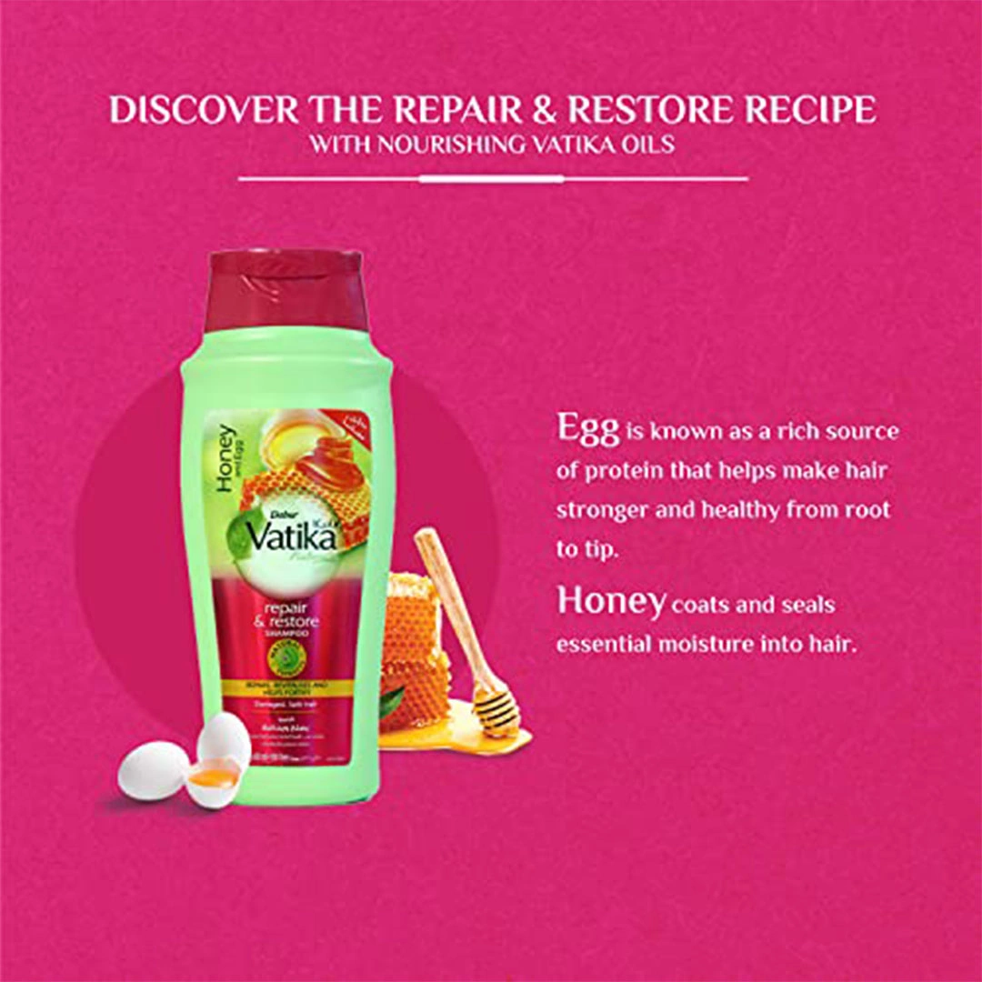 شامبو لترميم واستعادة الشعر بالعسل والبيض من فاتيكا ناتشورالز - 600 مللي