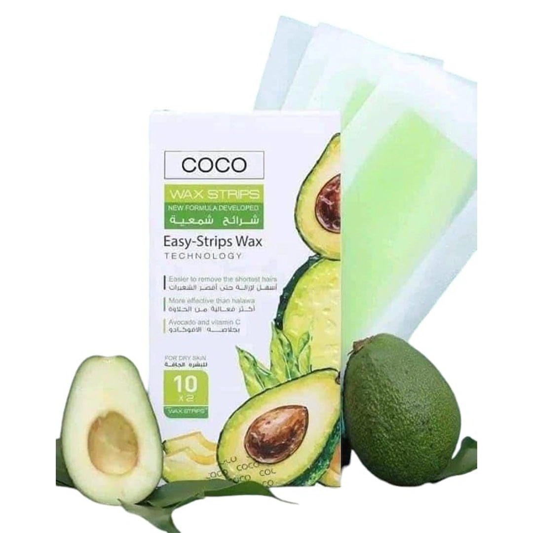 شرائح شمعيه لازاله الشعر كوكو واكس بخلاصه الافوكادو للبشره الجافه