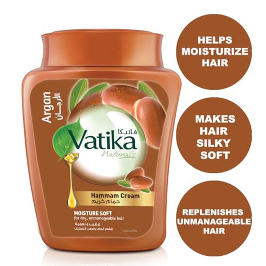 فاتيكا ناتشورالز حمام كريم بالارجان ترطيب و نعومة للشعر الجاف - 450 جرام