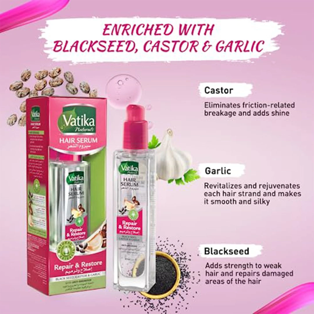 سيروم الشعر فاتيكا اصلاح وترميم بالحبة السوداء والخروع والثوم - 47 مل