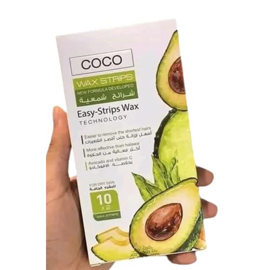 شرائح شمعيه لازاله الشعر كوكو واكس بخلاصه الافوكادو للبشره الجافه
