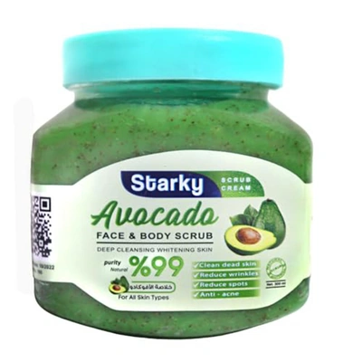 مقشر للوجه والجسم لتنظيف بخلاصة الافوكادو - 300 مللي