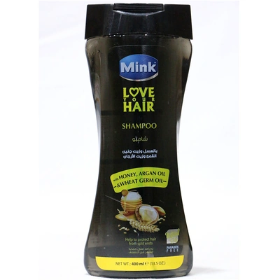 مينك شامبو بالعسل وزيت جنين القمح وزيت اﻷرجان - 400 مل