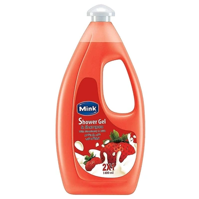 مينك شاور جيل و شامبو رائحة الفراولة و الحليب - 1400 مل