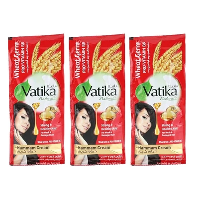 حمام كريم جنين القمح و برو فيتامين ب5 من فاتيكا ناتشورالز للشعر الضعيف والتالف - 35 جرام - 3 قطع