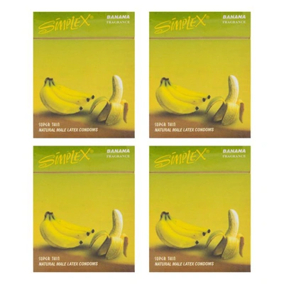 سيمبلكس واقي الذكري بالموز - 4 علب - 3 قطع