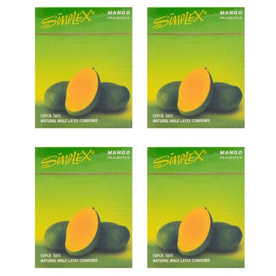 سيمبلكس واقي الذكري بالمانجو - 4 علب - 3 قطع