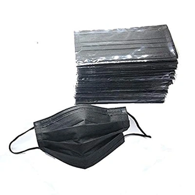 كمامات وجه بتغليف مستقل - أسود - 50 كمامة