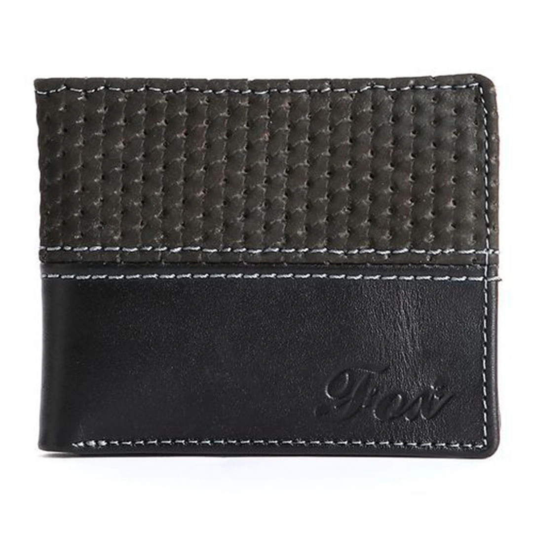 محفظة جلد طبيعي رجالي - أسود