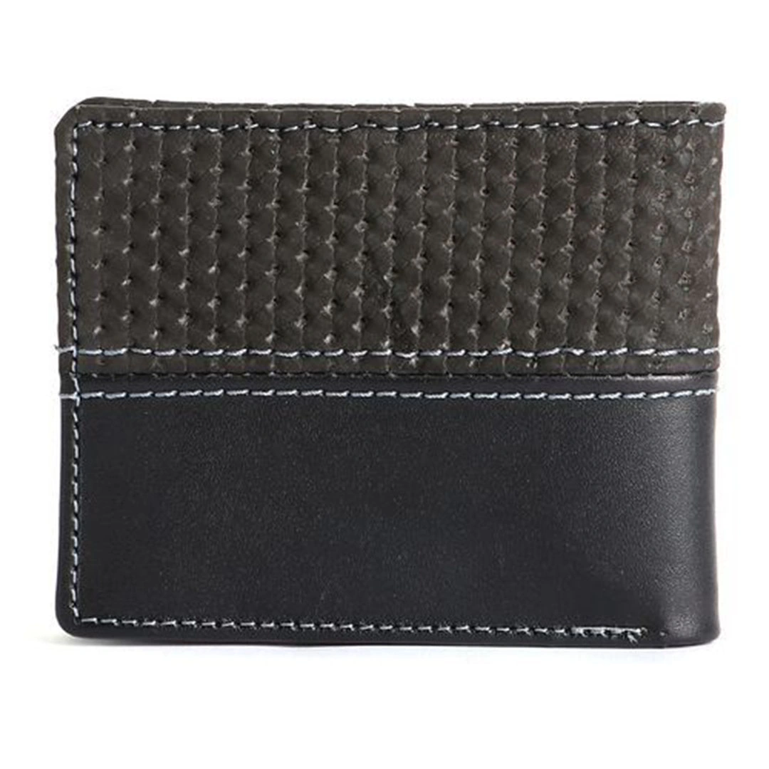 محفظة جلد طبيعي رجالي - أسود