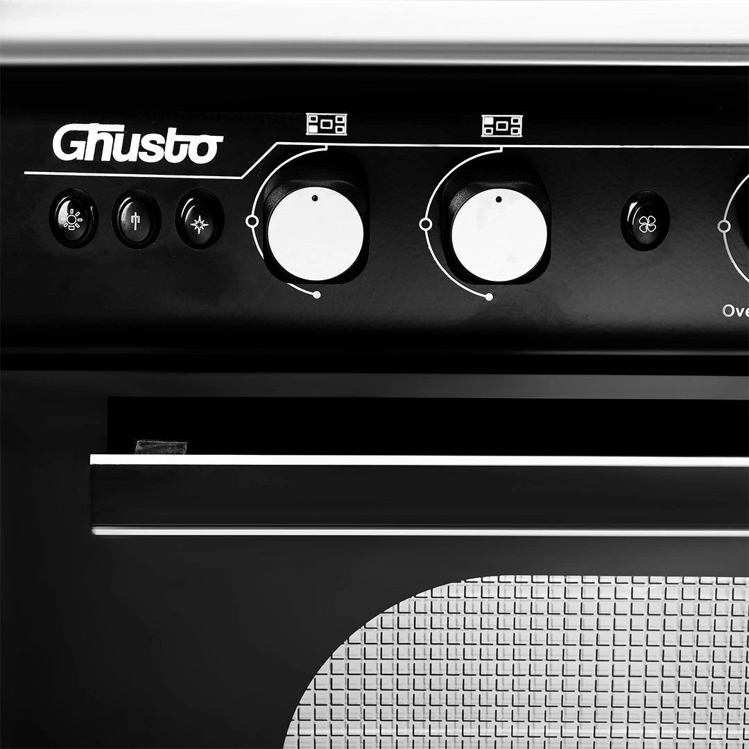 بوتاجاز جوستو يونيون اير - 5 شعلة - 80×60 سم - نصف امان - اسود / فضي - C68SSB-DC-443-SOF-GU-AL -