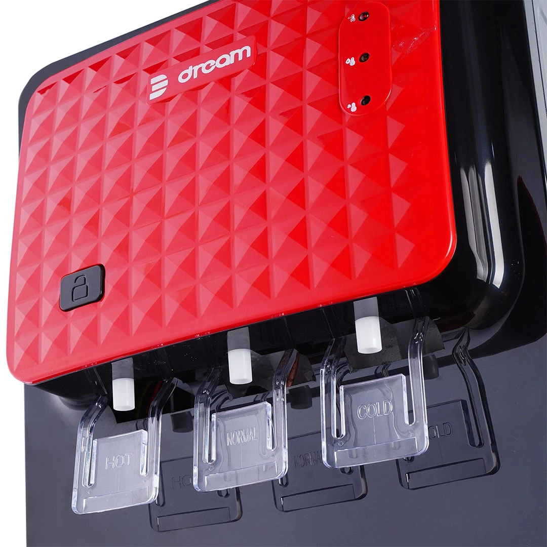 مبرد مياه دريم - 3 حنفية - حافظة تخزين - أسود / أحمر - DR5300