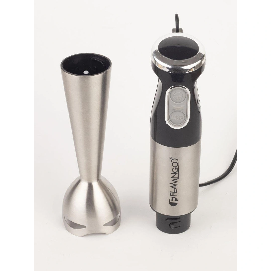 مجموعة خلاط يدوي من فلامنجو - 900 وات - 5*1 - 600 مل - اسود وفضي