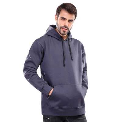 هودي رجالي كم طويل بجيوب - رمادي - 1600242