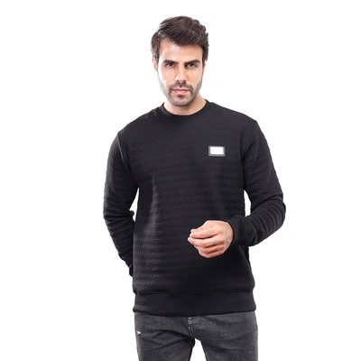 سويت شيرت رجالي كم طويل - أسود - 1600265