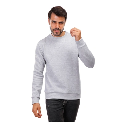 سويت شيرت رجالي كم طويل - رمادي - 1600266
