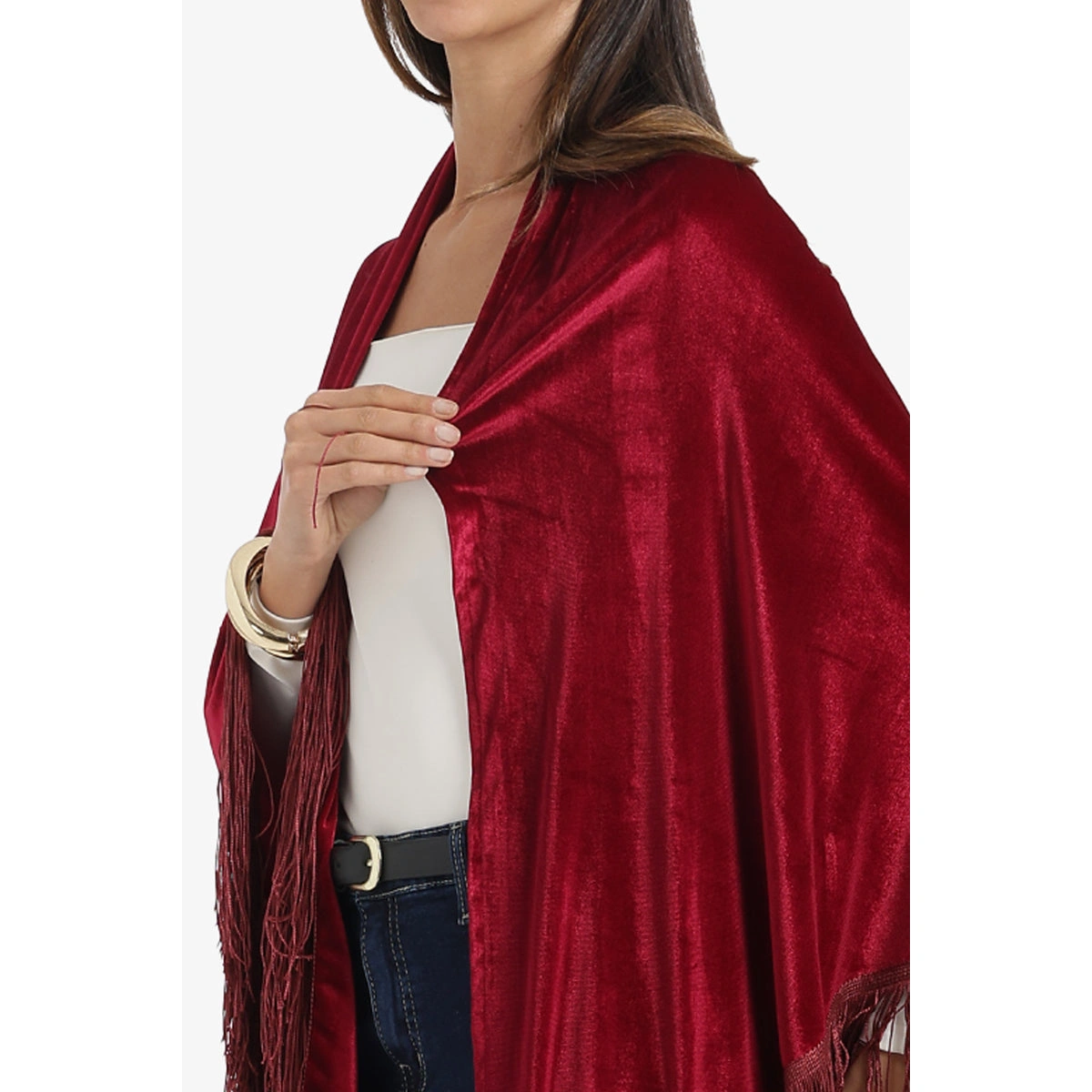 كيمونو قطيفة بتصميم ملفوف من كارينا 58669