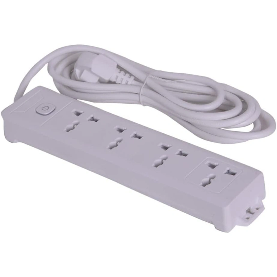 مشترك كهربائي - 4 منفذ - 3 متر - أبيض