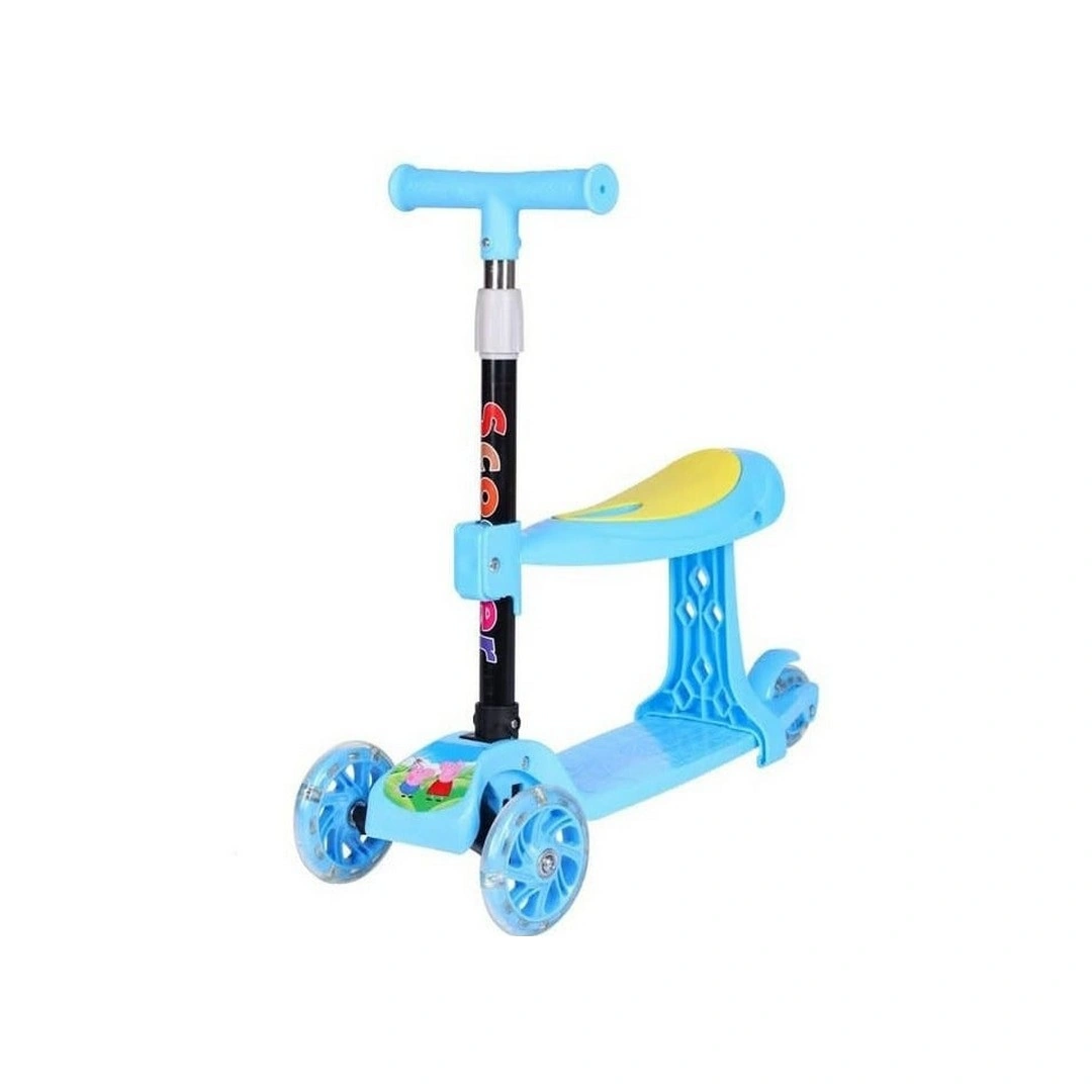 سكوتر مع كرسي للأطفال - أزرق