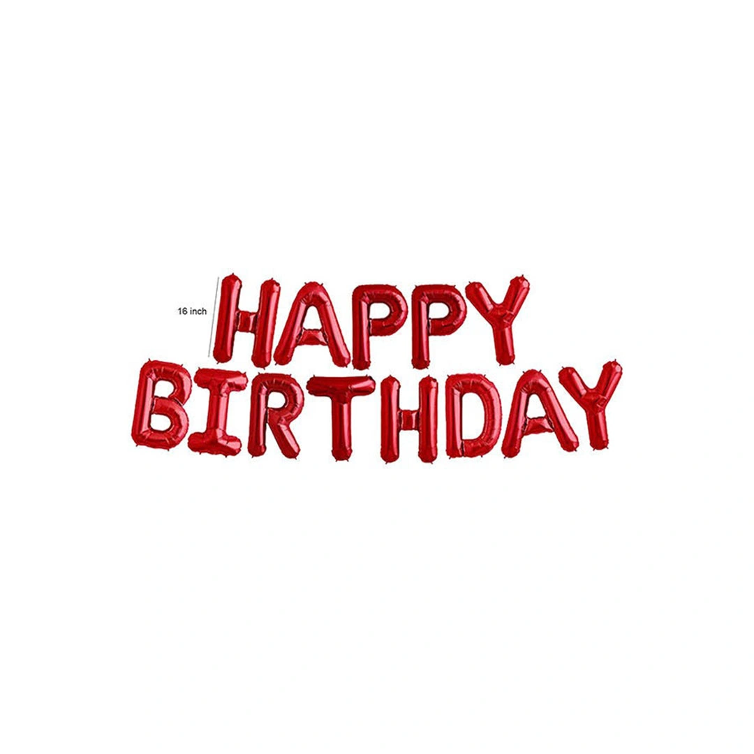 مجموعة بالونات Happy Birthday - 25 بالونة - احمر