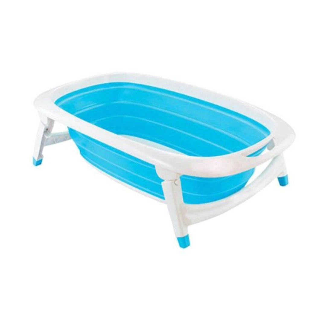 حوض استحمام للأطفال قابل للطي - أزرق/أبيض