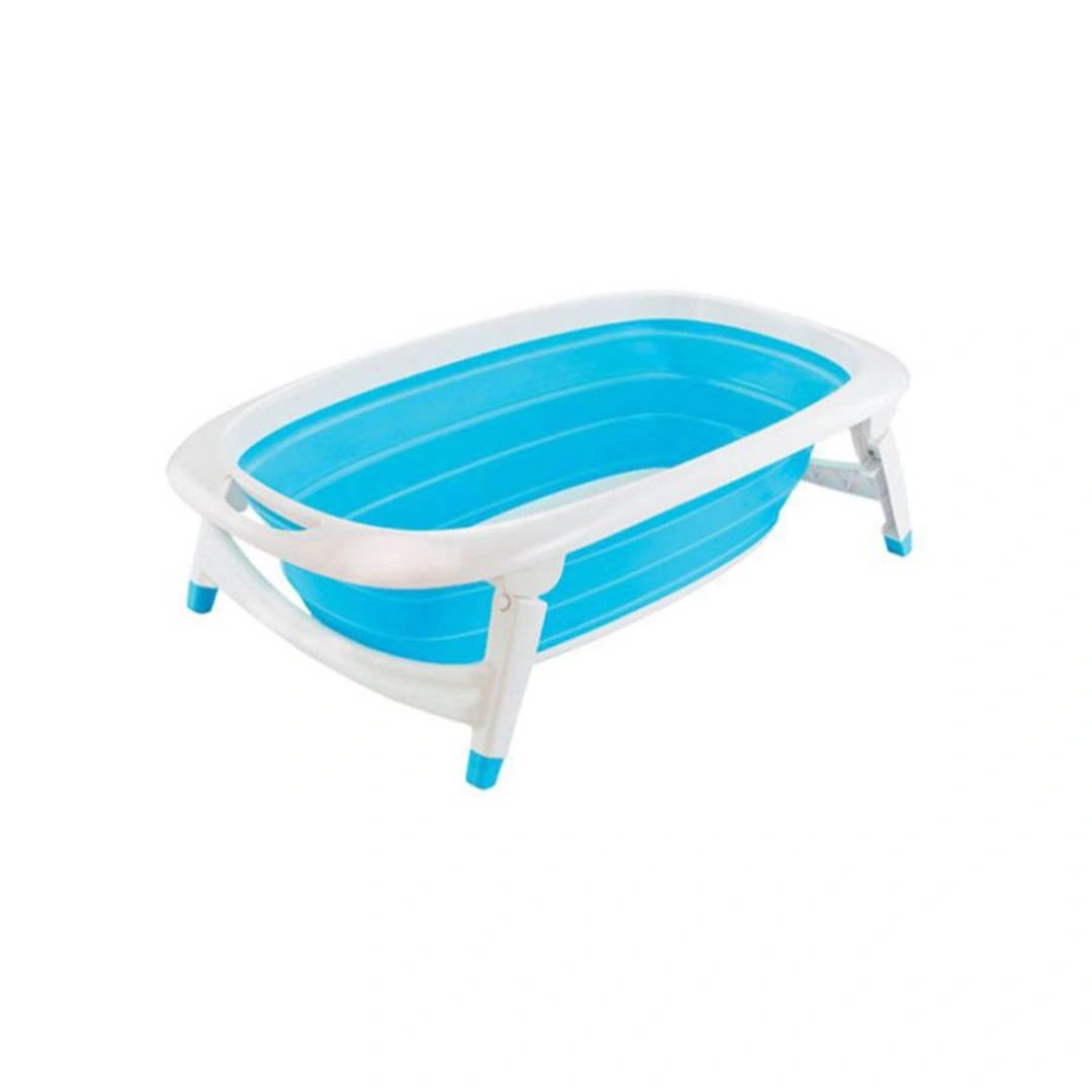 حوض استحمام للأطفال قابل للطي - أزرق/أبيض