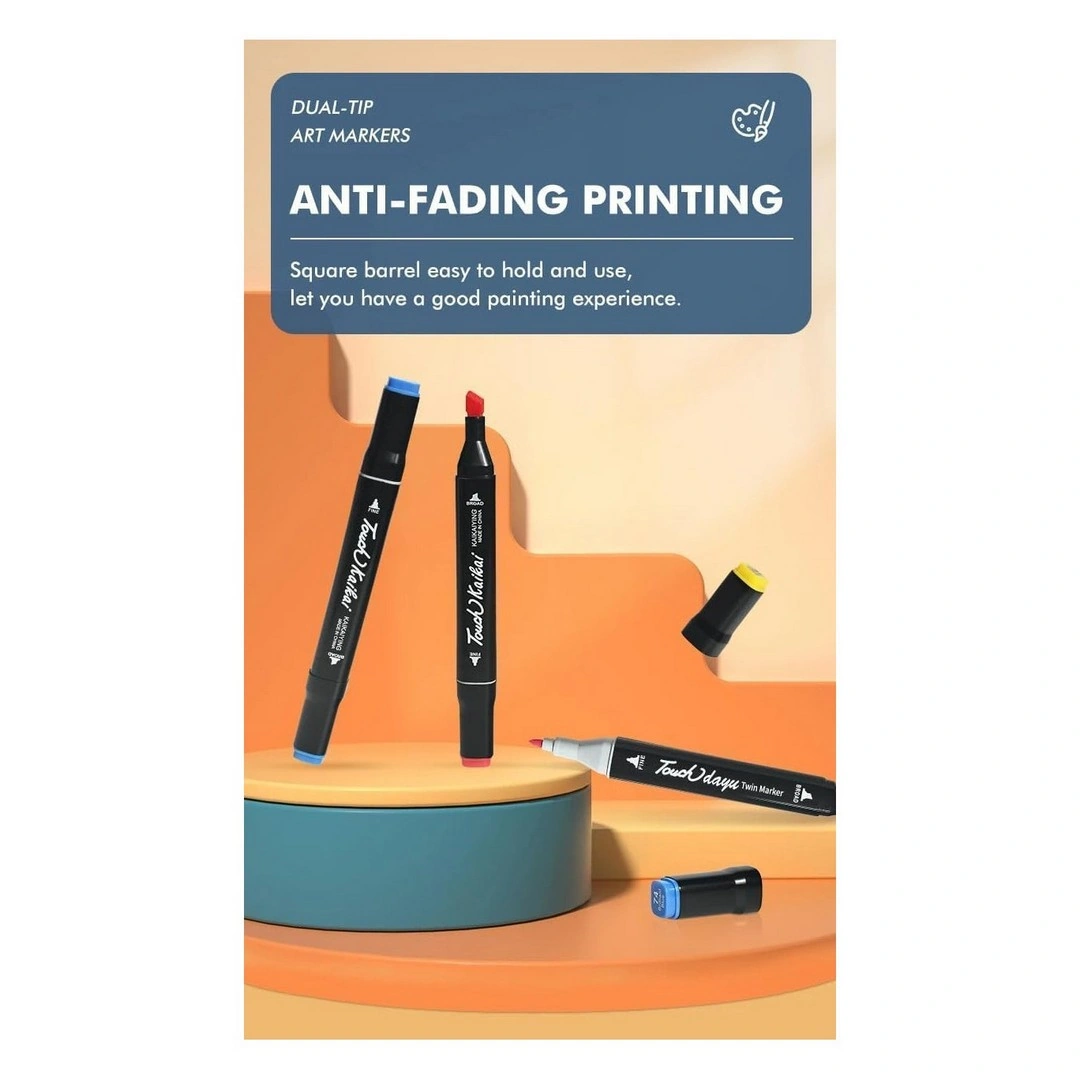 طقم أقلام ماركر مزدوجة الرأس - 24 لون