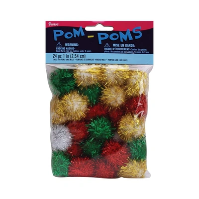 كرات كريسماس بوم بوم لامعة - 24 قطعة