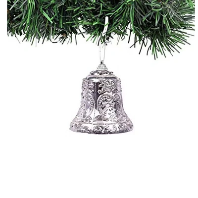 زينة شجر الكريسماس - أجراس فضية - 6 قطع