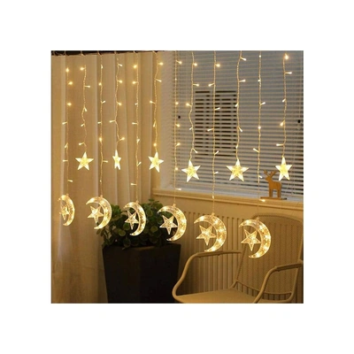 ستارة نور رمضان شكل هلال ونجمة - 2.5 متر