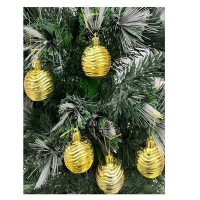 زينة شجر الكريسماس - كور ذهبية - 25 قطعة