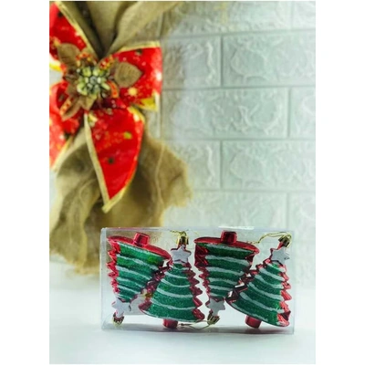 زينة شجرة الكريسماس - شكل شجر - 4 قطع